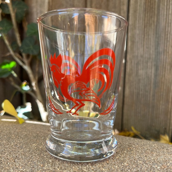 Libby Red Rooster Vintage Set of Chicken Juice Glasses Red Rooster & Cherry Cups - Picture 11 of 12